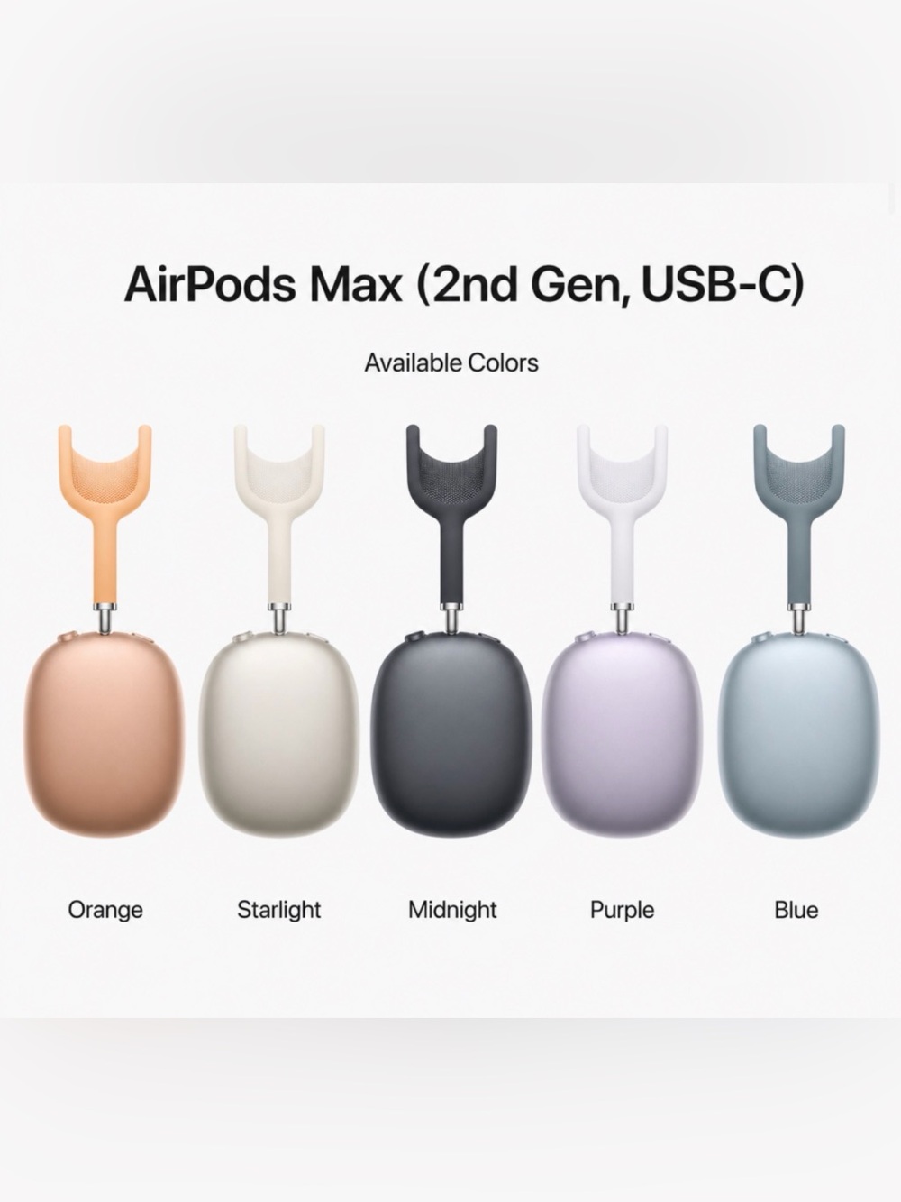 Apple AirPod maxes Colors:Black,Pink,Gold,Purple,Blue